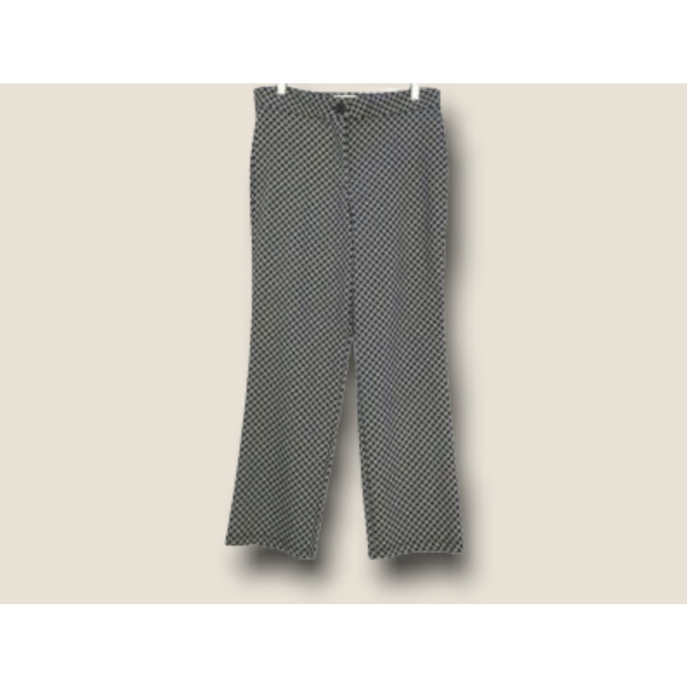𝅺max Studio NWT Black White Geometric Print Straight Leg Trouser Pants Size 10